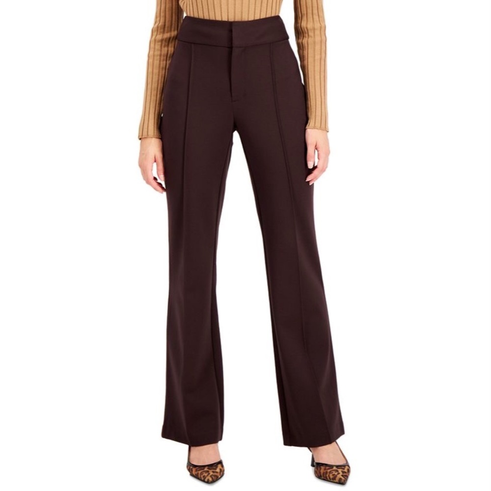 Brown high rise boot cut work pants